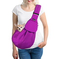 SlowTon Dog Carrier Sling - Thick Padded Shoulder Strap Adjustable, PU S | Dog Carriers for Small Dogs, Puppy Carrier Purse for Pet Cat with Front Zipper Pocket Safety Belt Machine Washable - color: K-Fuchsia Cotton Fabric