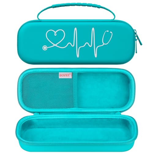 BOVKE Stethoscope Case for 3M Littmann Classic III/Cardiology IV–Turquoise | Lightweight II S.E/ MDF Acoustica Stethoscopes Hard Bag, Medical Supplies Case for Nurses, Doctors, Nursing School Essentials - color: Turquoise