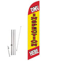 GLOBAL ADVERTISING SOLUTIONS Auto Repair Feather Flag Eye Catching Banner Sign for Business and Marketing Complete Set with 15 ft Pole Kit and Ground Spike (DMV Inspection Here) - style: DMV Inspection Here