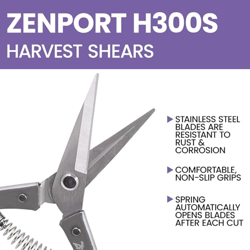 Zenport H300S Harvest Shear, Long Straight Stainless Steel Blade