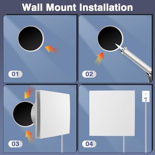 Bathroom Exhaust Fan,6 Inch Small Compact Window Exhaust Fan,Wall Mount Plug In Duct Free Ventless Vent Fan for Bath, Kitchen, Garage,56 CFM Airflow,Quiet 1.5 Sones,Anti-Backflow,Energy-Efficient - size: 6 Inch