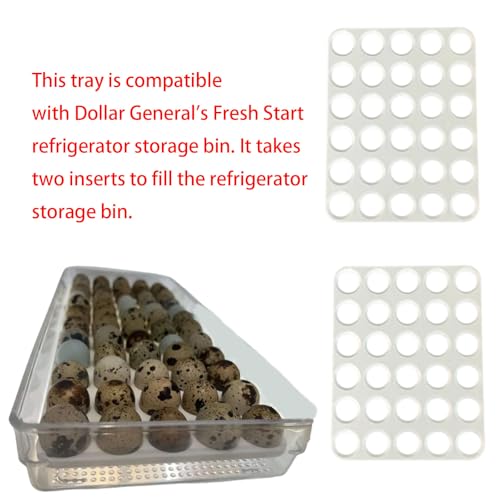 2 PCS Small Quail/Bird Egg Trays, Quail Egg Container, Quail Egg Tray Inserts Compatible with Dollar General's Fresh Start Refrigerator Storage Bin (Clear Plastic Tray not Included