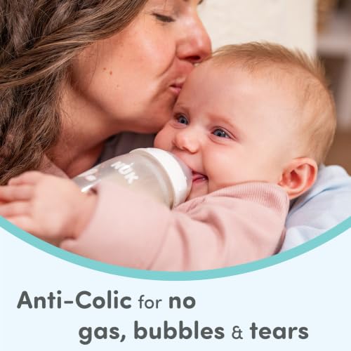 NUK First Choice Smooth Flow Anti-Colic Bottle Peach, 5 oz. Baby Bottle with SafeTemp Temperature Indicator, Newborn Essentials, 1-Pack - color: Peach Sheep