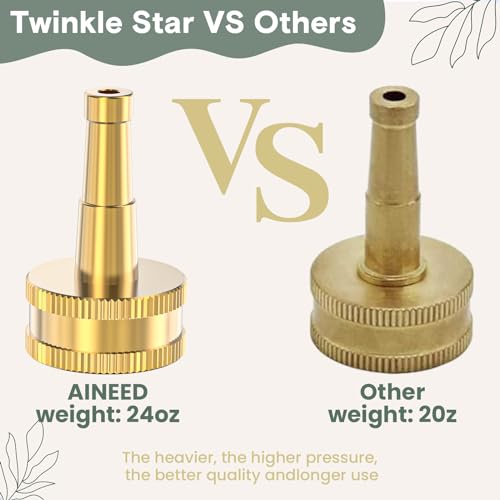 Twinkle Star Brass Hose Jet Nozzle with Garden Shut off Valve 4 Pack | 3/4" GHT High Pressure Hose Nozzle for Garden Hose & Car Wash, Extra 2 Rubber Washers - color: Nozzle Valve 4 Pack