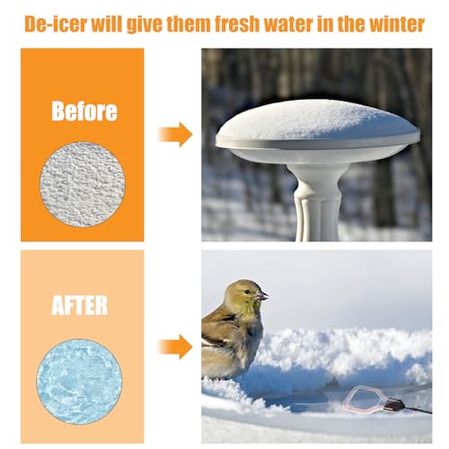 Kardeep 500W Bird Bath Heater, Cast Aluminum Submergible Stock Tank Heater De-icer Thermostatic Control Chicken Water Heater, Bird Bath Deicer for Winter Livestock