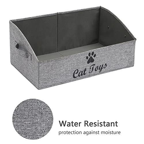 Foldable Fabric Trapezoid Organizer Box - Collapsible Basket for Dog Toys (Gray) - color: Gray, size: Large - Dog Toys
