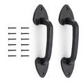 WellMade Barn Door Handles, 7.5 in Gate Handle, Rustic Metal Door Pull Handle Hardware for Wooden Garden Gate Shed Cabinet（Black, 2 Pack - size: 2 Pack