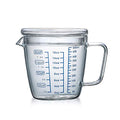 Glass Measuring Cup with Lid Handle, Borosilicate V-Shaped Spout Microwave Safe Kitchen Mixing Accessories 3 Measurement Scales Cup, ML, OZ Easy Measure Liquid Powder Milk Cups for Cooking Baking - color: 500 ml