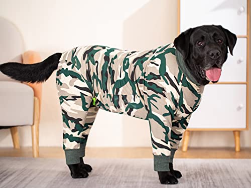 Dog Surgery Recovery Suit Female Male for Dogs After Surgery Medium Large Dogs Onesie Dog Pajamas Pjs Clothes (Green Camo, 28 (Chest 26.77 in | Backlength 18.11)) - color: Green Camo, size: 28 (Chest 26.77 in | Backlength 18.11)