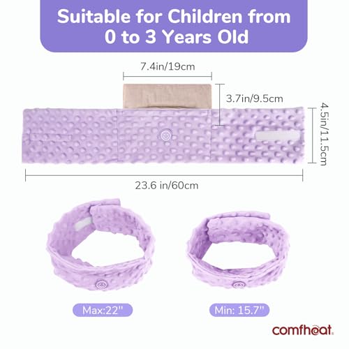 Colic and Gas Relief for Newborns and Infants, Heated Tummy Wrap | Baby Swaddling Belt with Soothing Warmth, Flaxseed Natural Relief for Upset Stomach in Babies and Toddlers, 0-3 Years (Puple) - color: Purple