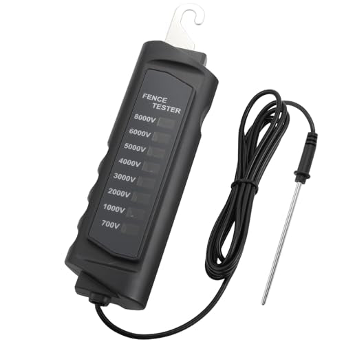 Electric Fence Tester 8KV, Fence Voltage Tester 8 Neon Lights Fault Finder | Battery-Free Portable Tool for Safe Fence Testing on Farms, Ranches, Homesteads (Livestock/Pasture) - style: 700V-8000V Fence Voltage Tester