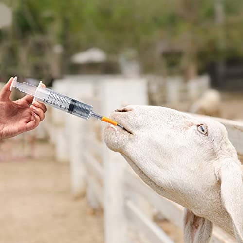 Tondiamo 4 Pack Lamb Goat Kid Feeding Kit 60ml Plastic Syringes 12.6 Inch Clear Feeding Tube Set