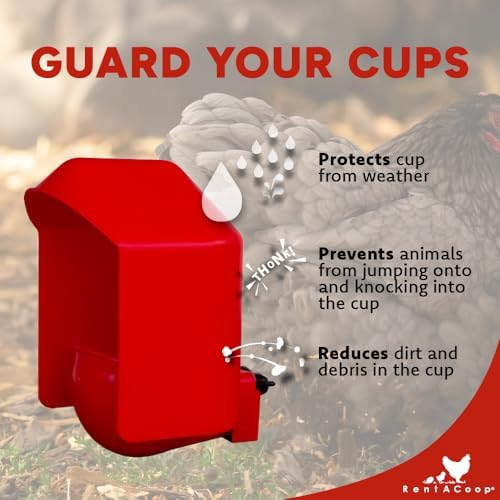 RentACoop DIY Waterer Kit - Auto-Fill Big Cups with Inserts - 6 Pack