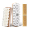 4-Piece Suede Brush Set with Erasers - Wooden Handle Shoe Cleaning Kit Includes PP Brush, Nubuck & Suede Erasers for Shoes, Boots, Bags & Jackets
