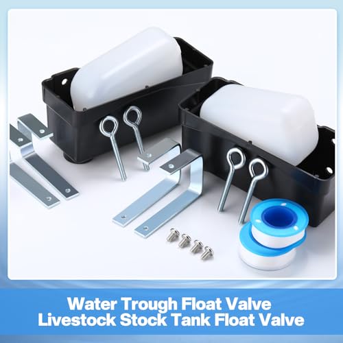 Cinnvoice 2 Pcs Water Trough Float Valve Stock Tank Float Valve Controlled Livestock Water Level Monitors Adjustable Automatic Cattle Supplies for Pond Farm Goat Horse Pool