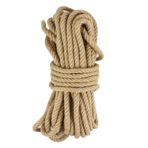 1/2 Inch x 50 Feet Natural Jute Rope, 13mm Jute Twine Hemp Rope, Twisted Manila Hemp Ropes for Craft Projects, Gardening, Indoor and Outdoor Use, Home Decorating, DIY - size: 1/2inch x 50feet
