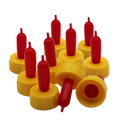 Baby Goat Nipple, 20 Pieces Goat Lamb Teat Feeder Bottle Topper Feeding,Soft Rubber Goat Milk Drinking Nipple for Nursing Lambs,Puppy (Yellow, 20 Pieces) - color: Yellow