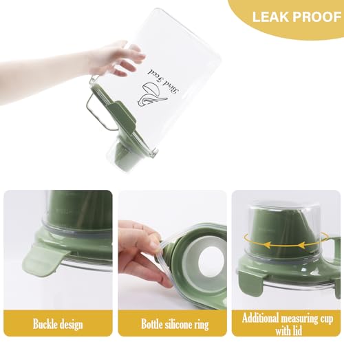 2.8L Airtight Bird Seed Storage Container With Handle and Measuring Cup - Portable Pet Food for Wild Bird Sunflower Seed - BPA Free Transparent/Green - color: GREEN BIRD