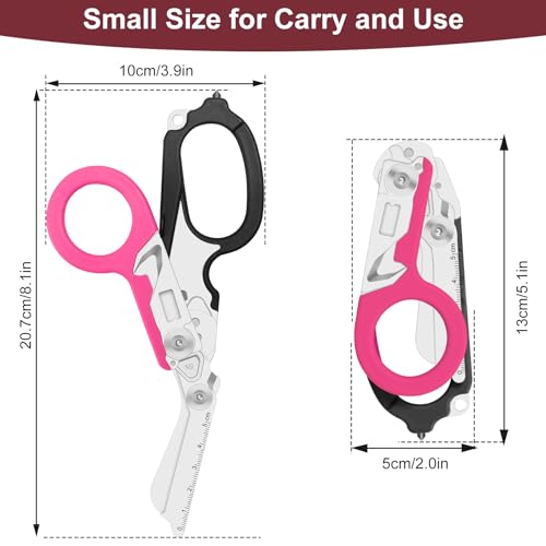 6-in-1 Heavy-Duty Emergency trauma shears (Black Pink) - color: Black Pink