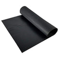 RESILIA Black Plastic Floor Runner - Embossed Wide Rib Waterproof Vinyl, Heavy Duty Protector Mat for Indoor Hardwood, Hard Floors, Garage, Entryway, Kitchen, & Outdoor Use, 27” x 6’, Made in the USA - size: 2'3" x 6' (Rectangular)
