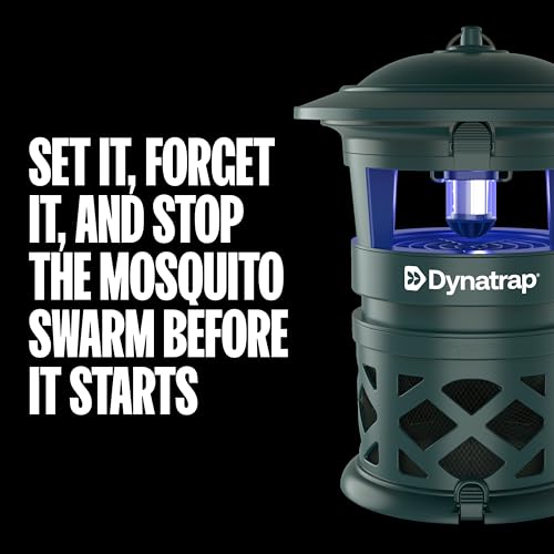 DynaTrap DT1130-GRSR 1/2 Acre Mosquito & Flying Insect Outdoor Trap and Killer – Kills Mosquitoes, Flies, Wasps, Gnats, & Other Flying Insects - Bug Zapper Alternative – Green | UV-LED Flying Insect Killer, Kills Mosquitoes, Gnats, Flies, Moths, Wasps, Bu