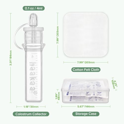 Haakaa Silicone Colostrum Collectors Set with Clear PP Storage Case 4 ml, 6 PK