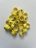 Legbands for Chickens, Gamefowl, Quail, & Poultry (Numbered) (PK. 25) (Size 11, Yellow) - color: Yellow