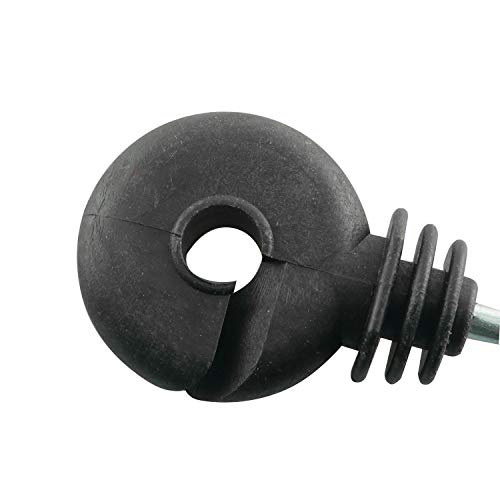 12pcs Electric Fence Insulator Screw-in Insulator Black Self-Tapping Fence Ring Post Wood Post Insulator
