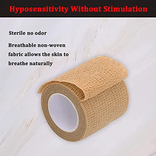 24 Pack Brown Breathable Self Adhesive Bandage Wrap 2 Inch, Multi-Purpose Non-Woven Cohesive Wrap - Vet Wrap | Athletic Tape | Medical Tape, Ankle Sprains, Swelling, Pets. - color: 2 Inch-24 Count Brown