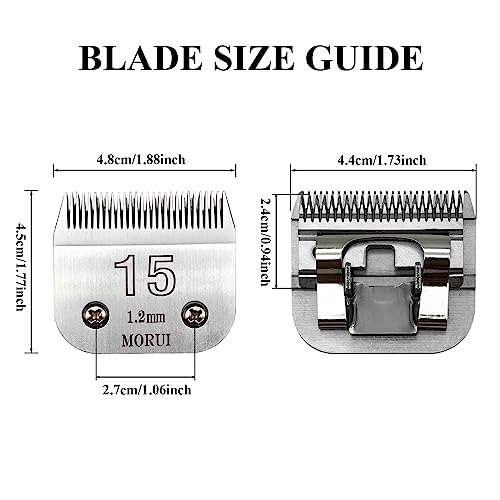 15 Cut Length 3/64"(1.2mm) Detachable Pet Dog Clipper Blades UltraEdge Series Clipper Blades for Dog Grooming Compatible with Most Andis,Oster A5 Wahl KM Series Clippers - size: 15# 1.2mm