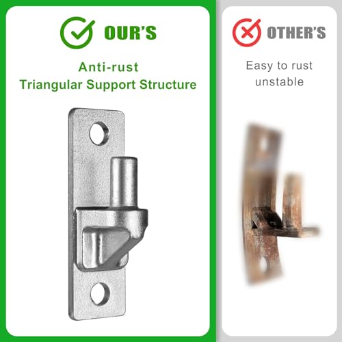 4.9" Heavy Duty Gate Hinges, Wall Mount Female Male Hinges | 2 Pairs, Hot-Dip Galvanized Finish, Provides Stable Support, Smooth Opening and Closing for Wooden Fences and Farm Gates - color: Silver2, 2 Pack