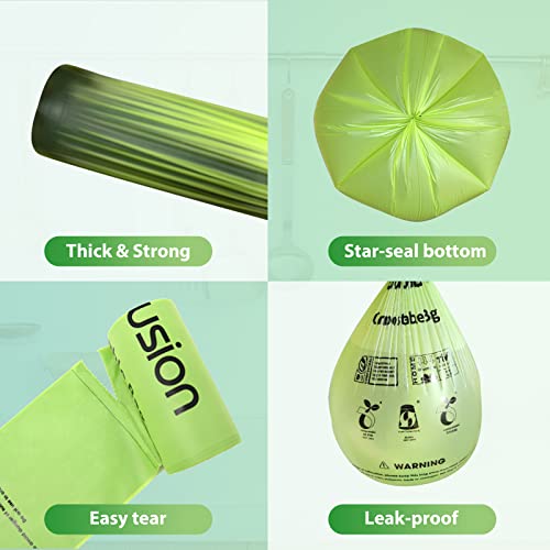 GreFusion Compostable Trash Bags 21 gallon,20 Count,Extra Thick 1.28 Mills,Fits13-25 gallon trash can, Extra Strong and thick,Compostable Lawn & Leaf Yard Waste bags,ASTM D6400,Bpi Certified - color: 21G-20Count