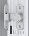 Pocket Door Lock, 90 Degree Latch, Barn Door Hardware Silver 1PC | Solid Aluminum Alloy, 3MM Spacer, 360° Rotation, Sliding Screen Door Lock, Cabinet, Bathroom, Garden Gate, Shed, Bedroom - color: Silver-1 Pc
