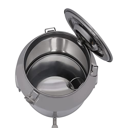Stainless Steel Milk Can, 28 Liter Seamless Milk Jug Wine Pail Bucket with Spigot 7.4 Gallon Anti-Leak Liquid Storage Container Milk Pail with Sealed Lid Heavy Duty for Milk and Wine (28L with Spigot) - size: 28L with Spigot