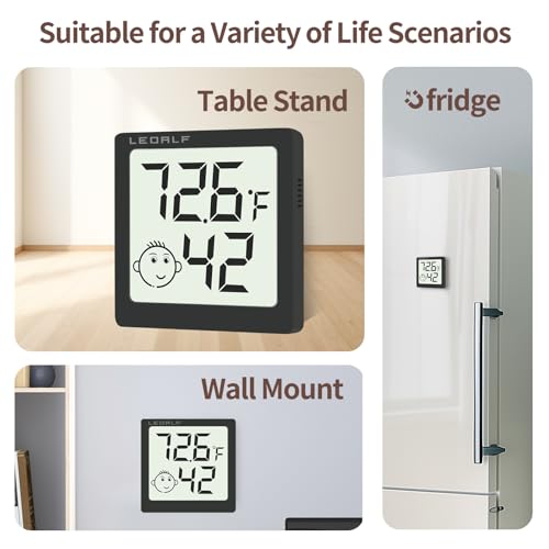 Mini Humidity Meter Hygrometer 6 Pack Room Thermometer Indoor Digital Temperature and Humidity Monitor (Black) - style: Style A-Black-6pcs