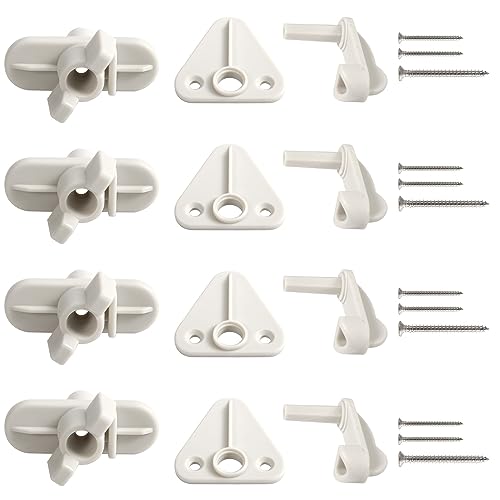 NQEUEPN Pontoon Gate Latch Replacement Kit, 4pcs Pontoon Gate Latch Fits 1-1.25 inch Square Frames Boat Door Latches Fits Left and Right Hinged Doors Includes Hardware | Pontoon Gate Latch Fits 1-1.25 inch Square Frames Boat Door Latches Fits Left and Rig