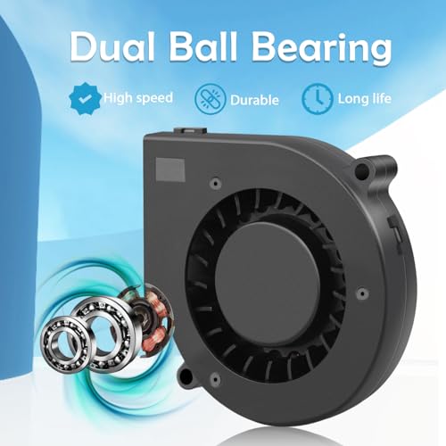 12V Brushless DC Centrifugal 75mm x 15mm Blower Mini Turbo 2Pin Fan for Humidifier、Helmet、3D Print - style: 75 x 15 12v2p