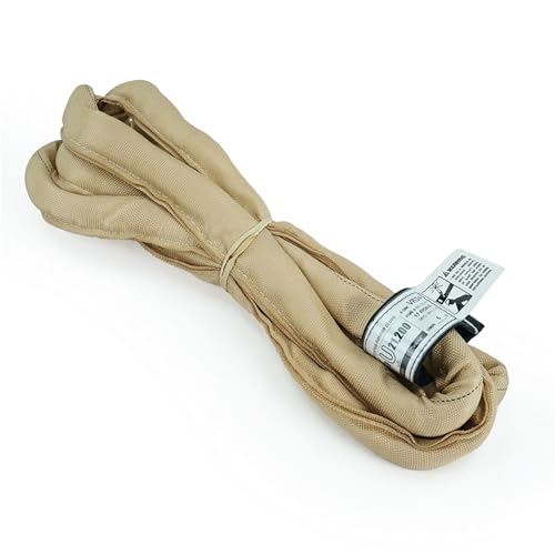 VR4 6 Foot Endless Round Lifting Sling – USA Made | Polyester, 10,600 lb Vertical, 8,500 lb Choker, 21,200 lb Basket – Double-Ply Cover, Tan Poly Round Rigging Sling - size: 6 Feet