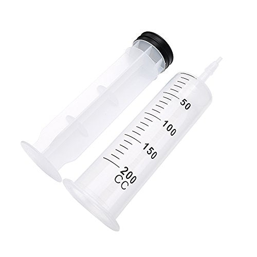 AKRAF 3 Pack 200ml Syringe for Scientific Labs, Refilling, Measuring - style: 200ml