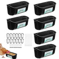 PIREKZUNT 6 Pack Chicken Duck Feeder, Poultry Feeders and Waterers, Hanging Goat Feeder, Livestock Feeding Container, Feed Trough and Waterer Bucket with Clips(Black) - color: 6 Pack Black