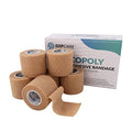 Self Adherent Cohesive Bandages Wrap 6 Count 2" x 5 Yards, Medical Tape, Adhesive Flexible Breathable First Aid Non Woven Rolls, Stretch Athletic, Ankle Sprains & Swelling, Sports - color: Beige, size: 6 Count (Pack of 1)