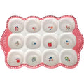 Ceramic 12 Cup Egg Tray Fresh Egg Container Egg Storage Organizer Refrigerator Egg Holder Egg Platter Tray Egg Keeper For Kitchen Decoration