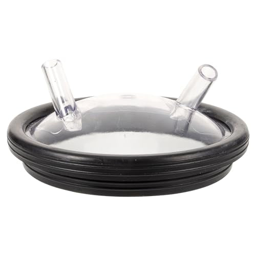 SUPVOX Transparent Milk Bucket Lid Milking Machine Bottle Lid with Two Inlets for Hose and Air Replaceable Milk Bucket Cover for Cow Milker Machine Leak-Resistant Replacement 7.87 X 7.87 X 3.14 in