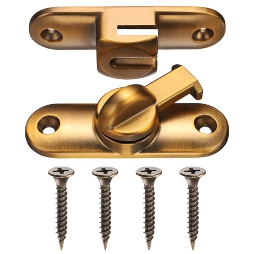 M METERXITY 1-Pack Flip Latch Gate Latch 3in, Yellow Bronze | Zinc Alloy, Flip Sliding Barn Door Lock, with Screws, 90/180 Degree Slide Locks, for Barn Door, Fence, Windows, Cabinets - color: Yellow Bronze