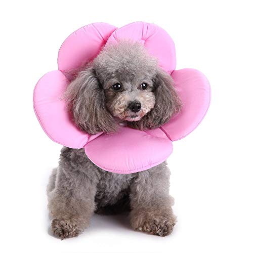 Dogs Cats Medical Grooming Pet E-Collar Recovery Remedy Protective Dog Lick Caught Soft Sponge Adjustable Postoperative Kit for Small and Medium Dog (Pink, L (neck's Girth 12.6" to 13.3")) - color: Pink, size: L (neck's girth 12.6" to 13.3")