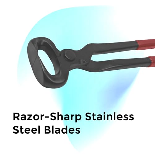 14" Vinyl Hoof Nipper, Carbon Steel & Chrome Vanadium Farrier Tool for Horses – Durable, Sharp & Rust-Resistant - size: 14"Vinyl Hoof Nipper