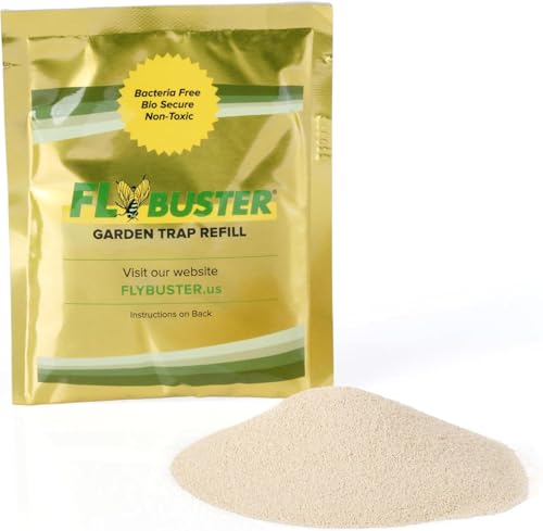 Flybuster - Garden Fly Bait Refill Pack, Natural & Non-Toxic Fly Bait Granules for All Resuable Outdoor Fly Traps (Flybuster Refill Pack, Garden Size) - size: Garden (1-Pack)