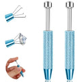 2Pcs Piercing Ball Grabber Tool for Changing Jewelry, Stianless Steel Flat Back Earring Applicator Internally Threaded Push Pin Piercing Grabber Tool - color: Blue