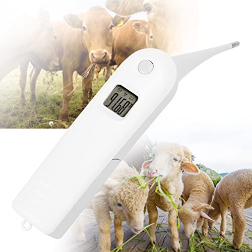Tiiyee Pet Thermometer, Fast Digital Veterinary Thermometer Electronic | Waterproof Flexible Round Tip, Accurate Temperature Readings for Cats Dogs Horse Cattle Pigs Sheep, Livestock Fever Detection