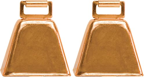 Weaver Livestock Copper-Plated Small Cow Bell, Robust Herd Tracking Loud Bell, Lightweight Goat Bells for Cow, Goat, and Sheep, 1.75” x 2.25” x 2.5” (Pack of 2) - size: 2.5x2.25x1.75 Inch (Pack of 2)